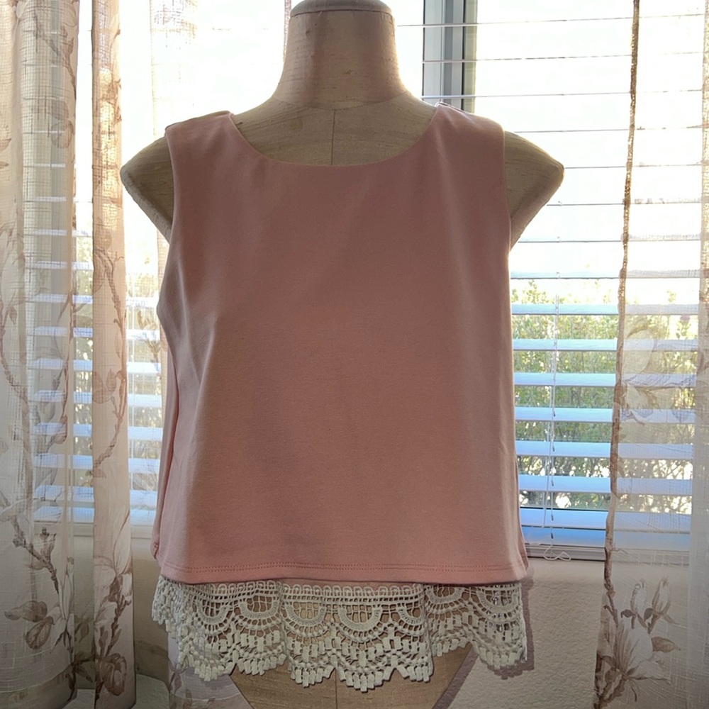 NWOT! Hal Rubenstein Pink Lace Top